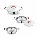 Stainless Steel Kadai with  Lid - 2.5 Litres