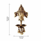 Brass Ganesha Wall Hanging Deepak With Bells
