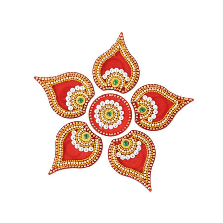Kundan HandiKrafts Designer Modak Rangoli Red (Baby)