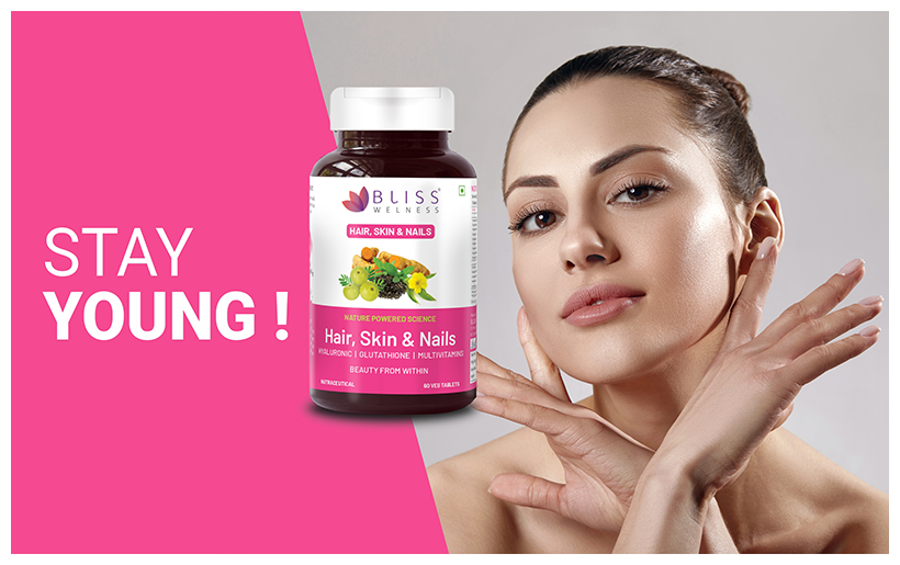 bliss welness hair skin nails veg tablet