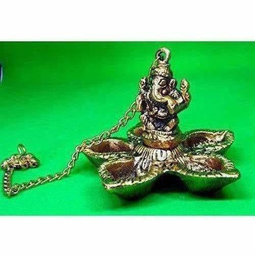 Hanging Ganesh - Handcrafted Golden Polished Brass
