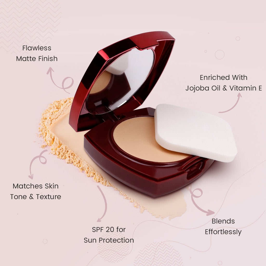 Matt Look True Cover Super Blendable Compact Powder - Almond Beige