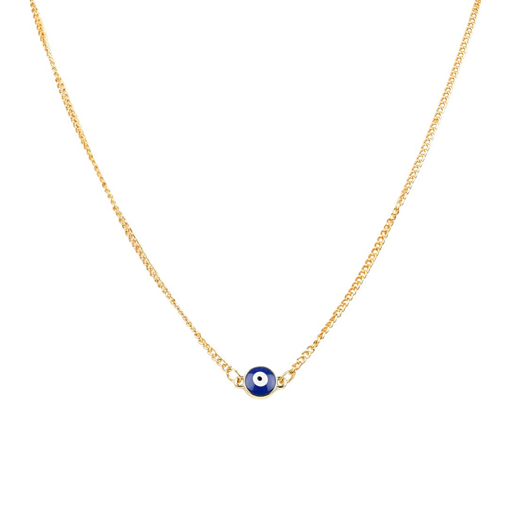 Gold-Toned Alloy Evil Pendant Necklace - The Pari