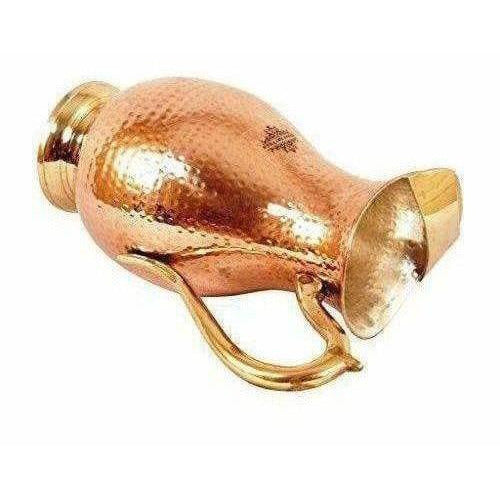 Steel Copper Jug Pitcher with Brass Handle