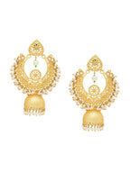 Yellow Chimes Women Gold-Toned Contemporary Chandbali Jumka Earrings - Distacart