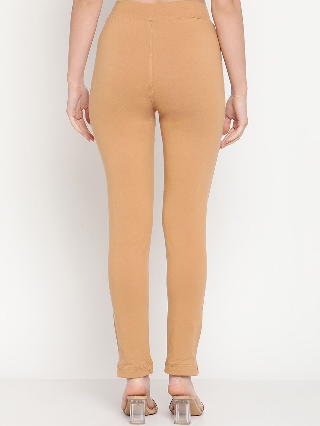 TAG 7 Set Of 2 Yellow & Beige Solid Leggings