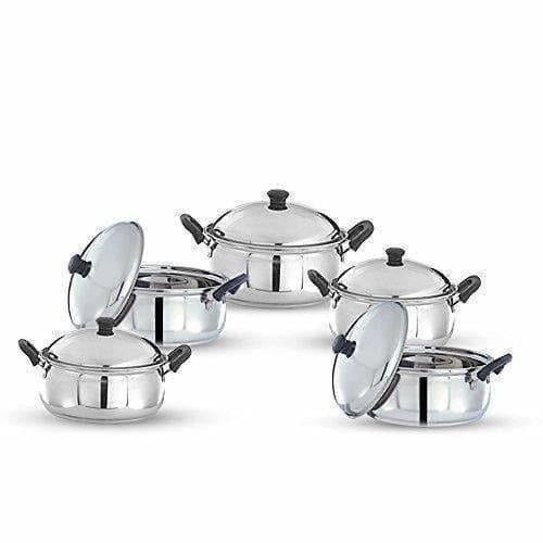 Stainless Steel Cook and Serve Handi Set (5-Pieces, Silver)