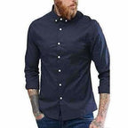 Men's Contrast Button Slim Fit Formal Shirt - Distacart