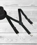 Manet Boys Solid Suspenders - Black