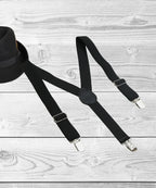 Manet Boys Solid Suspenders - Black
