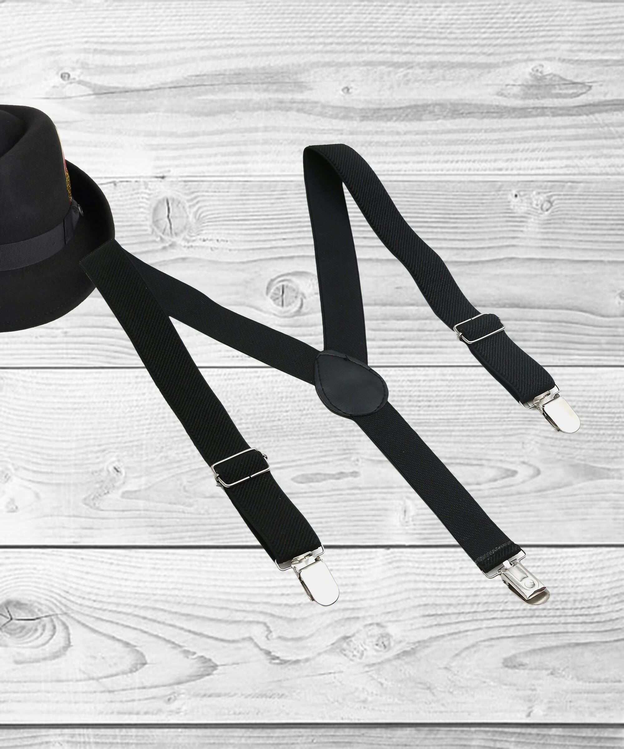 Manet Boys Solid Suspenders - Black