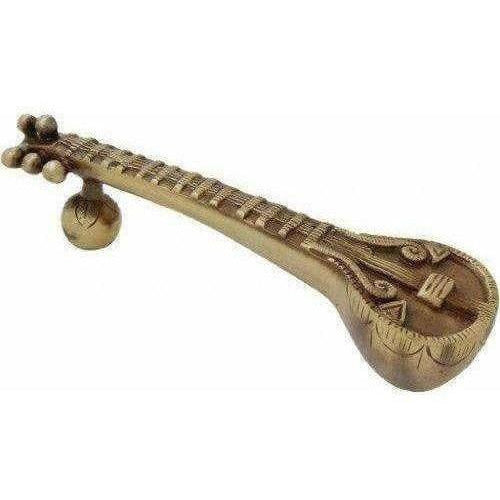 Sitar Design 8 Inches Brass Door Handle