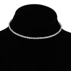 Silver-Toned Alloy Rhinestones Studded Choker - The Pari