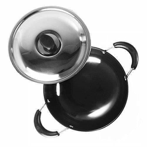 Hard Anodised Deep Kadhai With Stainless Steel Lid
