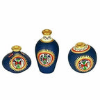 Hand-Painted Home Decorative Miniature Small Pots Set ( Set of 3 Mini Pots)