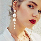 Gold-Plated Alloy Pearl Droplets Earrings - The Pari - Distacart