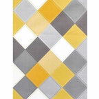Cotton Double Bedsheet with 2 Pillow Covers - Yellow and Grey