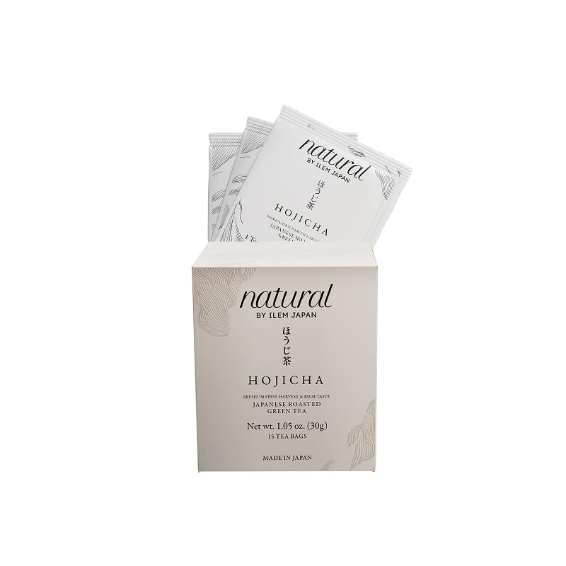 ILEM JAPAN Hojicha Tea Bags, Organic Roasted Japanese Green Tea, Low Caffeine, Toasty Nutty Flavor, 15 Tea Bags | 30g