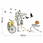 Wall Sticker for Living Room(Ride Through Nature, Ideal Size on Wall : 140 cm x 100 cm),Multicolour