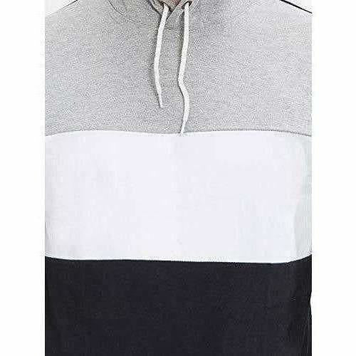 Men's Stylish Full Sleeve Grey, White, Black Hooded T-Shirt - Distacart