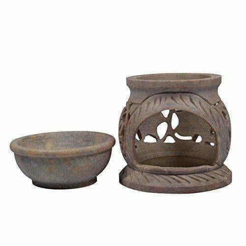 Handcrafted Soapstone Aroma Burner, Oil Diffuses - Distacart