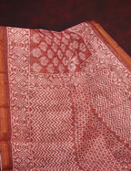 Red Onion All Over Printed Semi Chanderi Saree By Gayathri Reddy Designer Studio - Distacart