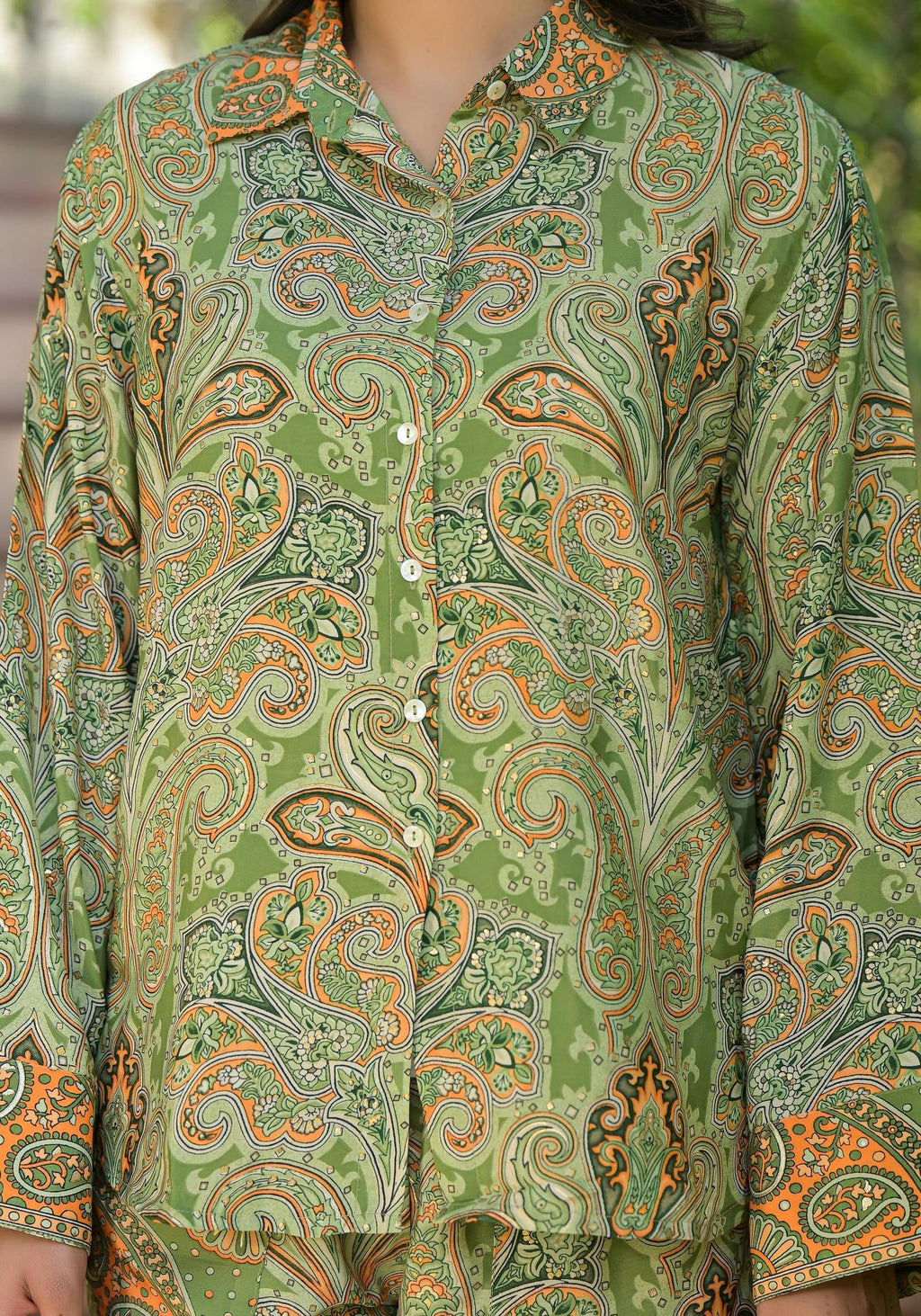 Juniper Green Floral Printed Kasturi Top & Palazzo With Buttons - Distacart