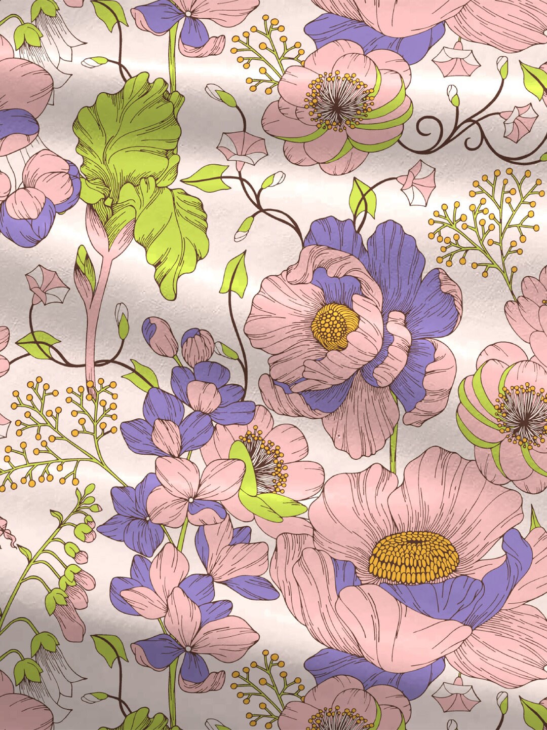 MYTRIDENT Moments Pink Blue Floral Pure Cotton 120 TC Queen Bedsheet With 2 Pillow Covers
