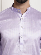 Sojanya Woven Design Mandarin Collar Silk Cotton Kurta