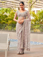 Tikhi Imli Embroidered Net Heavy Work Saree - Distacart
