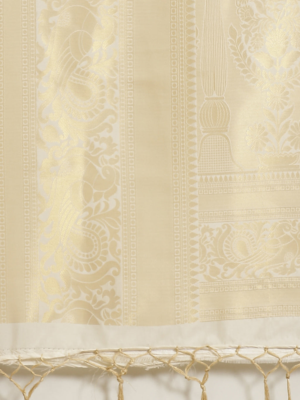 Saree Mall Off-White & Golden Woven Design Banarasi Saree - Distacart