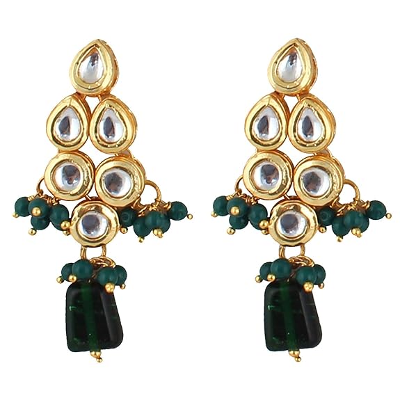 Tehzeeb Creations Back Meenakari Gold-Polished Tika Earring Combo Uncut Big Faux Kundan Choker Necklace set