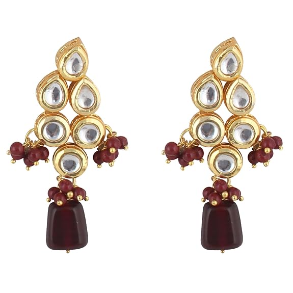 Tehzeeb Creations Back Meenakari Gold-Polished Tika Earring Combo Uncut Big Faux Kundan Choker Necklace set