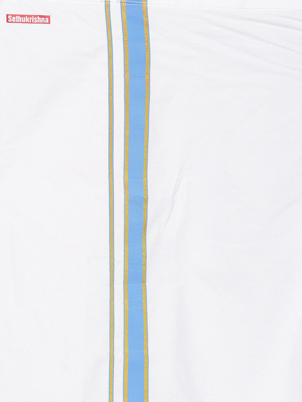 Sethukrishna White Pure Cotton Solid Shirt and Veshti Set