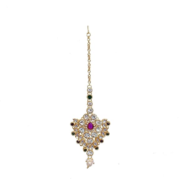 Tehzeeb Creations Semi Bridal Dulhan Dulhan Wedding & Engagement Necklace Set with Mang Tikka for Girls & Women