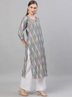 Aks Abstract Printed Pure Cotton Kurta with Palazzos & With Dupatta