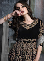Monjolika Fashion Stunning Dark Blue Color Velvet Embroidery Patiala Suit - Distacart