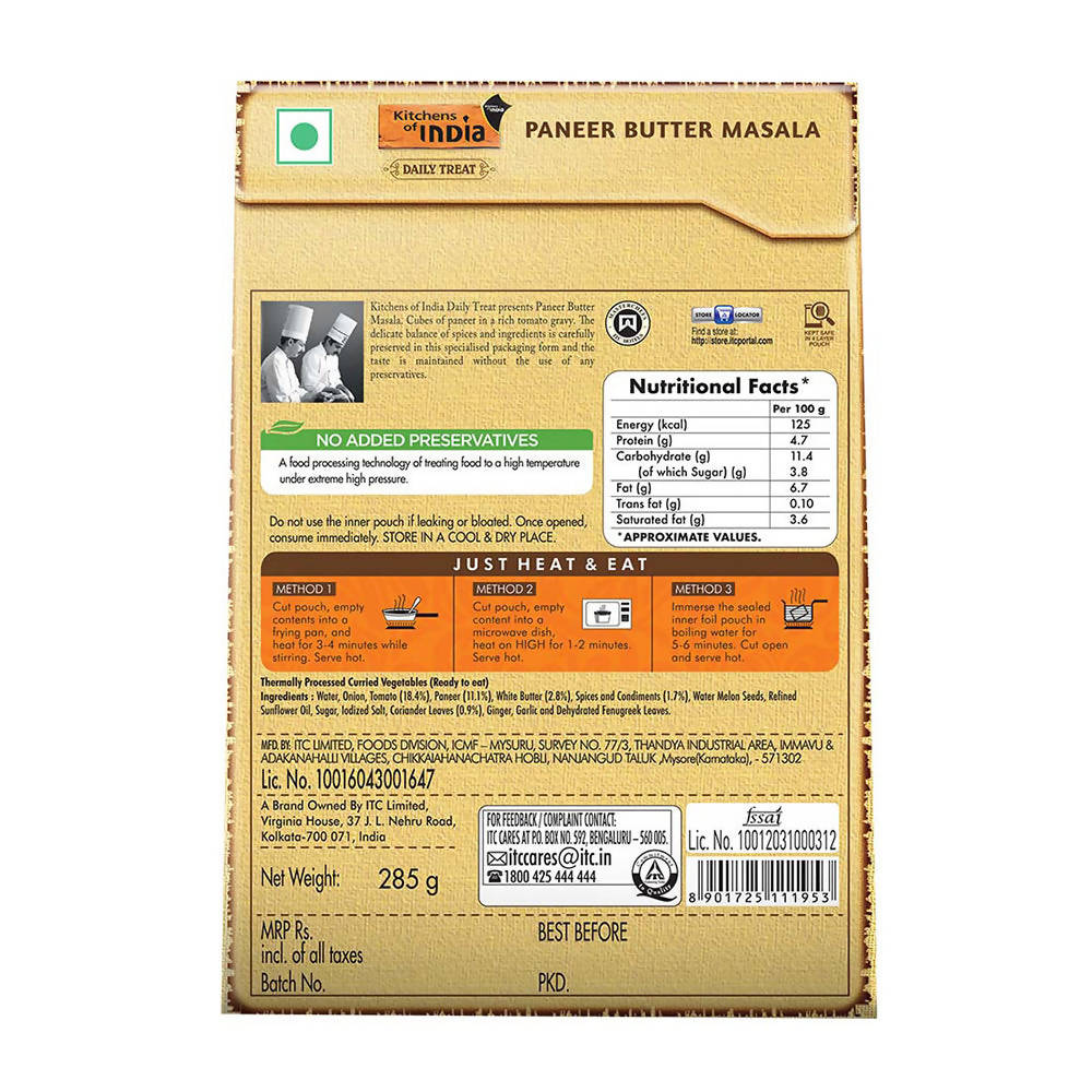 Kitchens of India Paneer Butter Masala - Distacart
