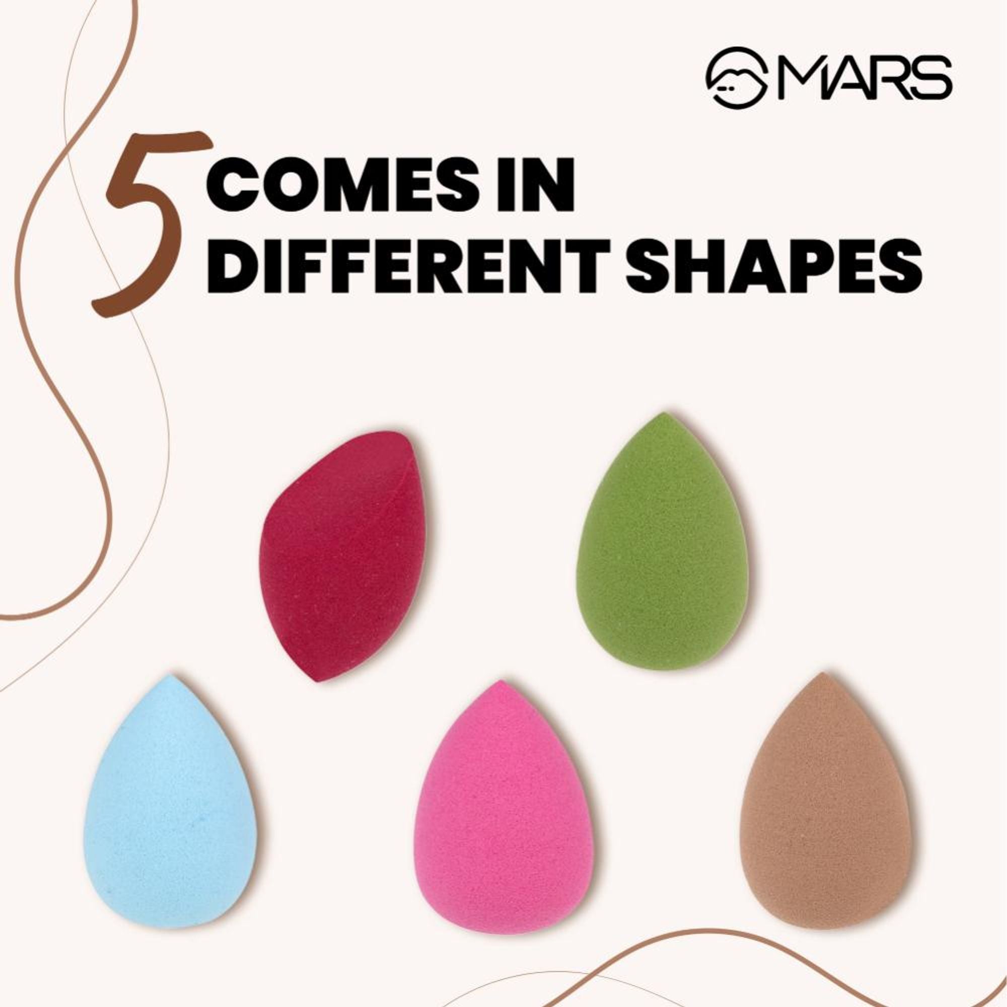 MARS Cosmetics Mini Beauty Blender For Face Makeup - Set Of 5 - Distacart