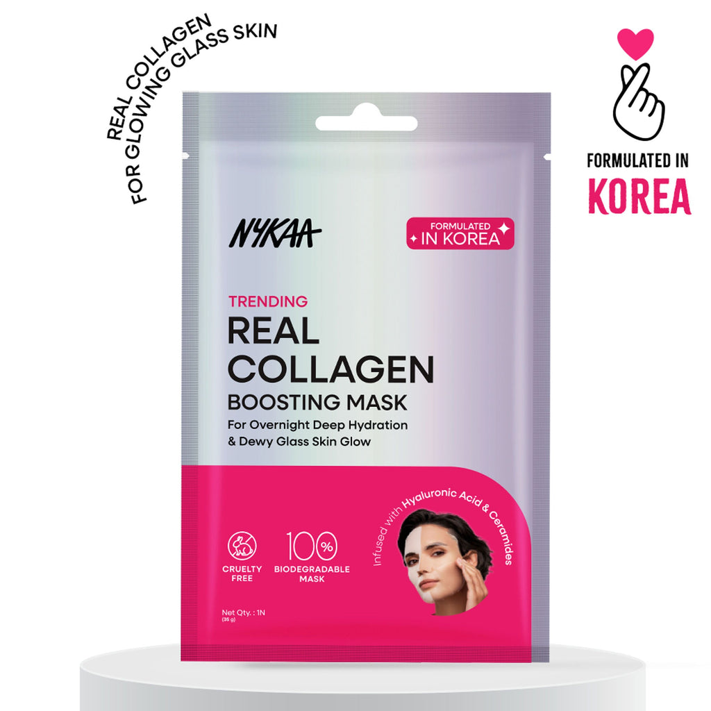 Nykaa Skin Real Collagen Mask – Hydrates, Brightens And Gives Dewy Skin Overnight - Formulated In Korea
