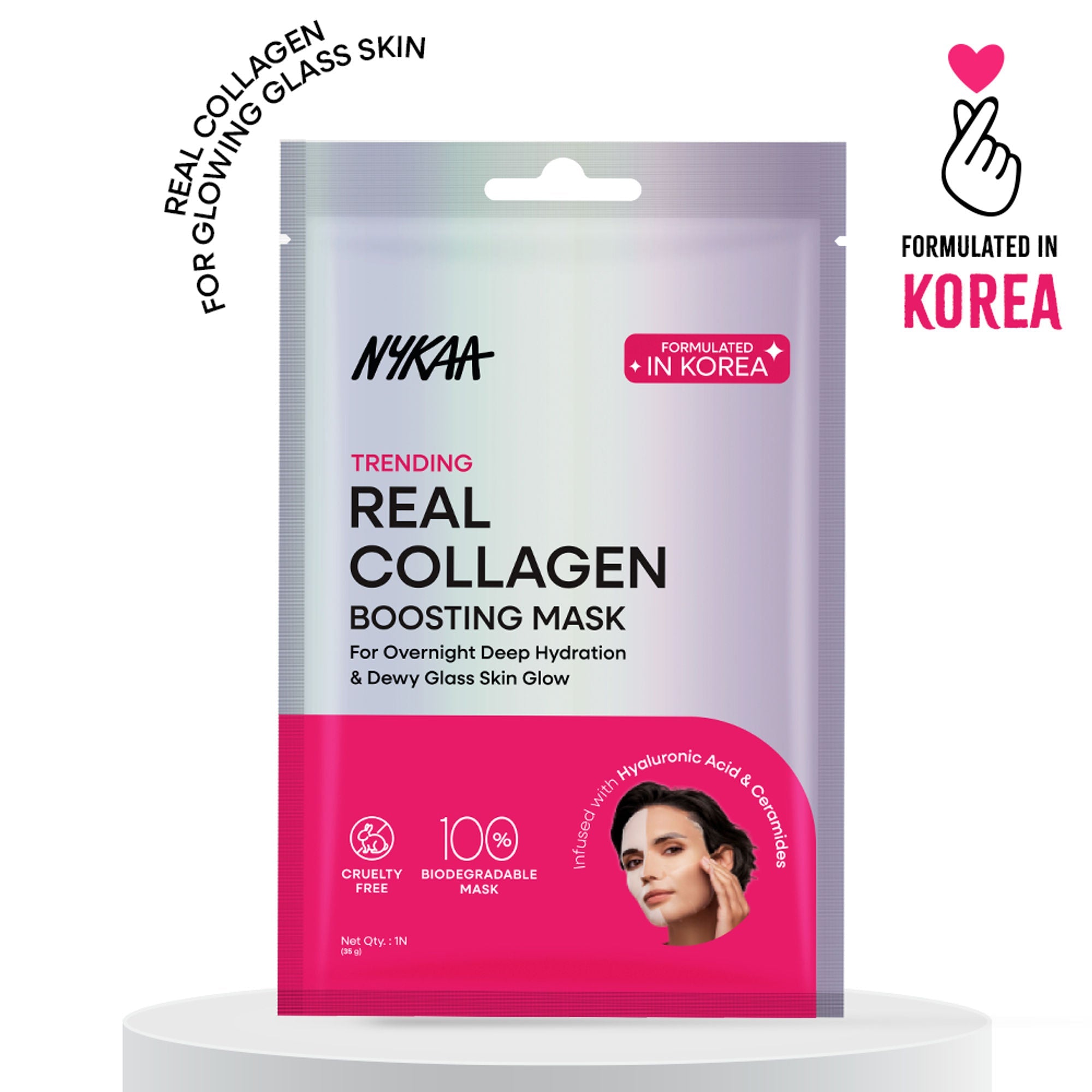 Nykaa Skin Real Collagen Mask – Hydrates, Brightens And Gives Dewy Skin Overnight - Formulated In Korea