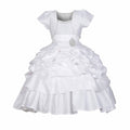 Asmaani Baby Girl's White Colour Satin A-Line Maxi Full Length Dress (AS-DRESS-22120)