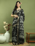 Stylee Lifestyle Black Silk Blend Zari Saree - Distacart
