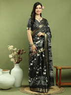 Stylee Lifestyle Black Silk Blend Zari Saree - Distacart