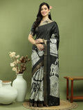 Stylee Lifestyle Black Silk Blend Zari Saree - Distacart