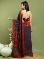 Stylee Lifestyle Violet Silk Blend Zari Saree - Distacart