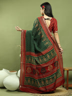 Stylee Lifestyle Green Silk Blend Zari Saree - Distacart