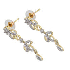 Tehzeeb Creations Gold-Polished American Diamond (AD) White Color Pendant Set for Girls & Women