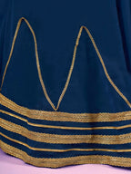 Myra Navy Blue Georgette Embroidered Designer Lehenga