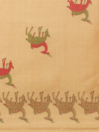 Saree Mall Golden & Maroon Printed Bhagalpuri Saree - Distacart